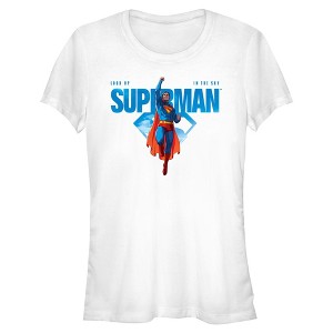 Juniors Superman Look Up Hero Pose T Shirt - 1 of 2