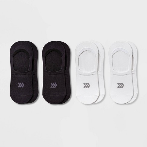 Women's Lightweight 4pk Liner Athletic Socks - All In Motion™ White/Black  4-10