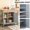 Tangkula Kitchen Island Utility Cart Rolling Storage Trolley w/ Open Shelves & 2 Drawers - 4 of 4