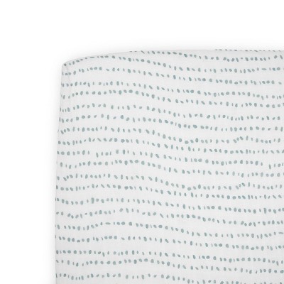 Stone Stripe Cotton Muslin Toddler Crib Sheet