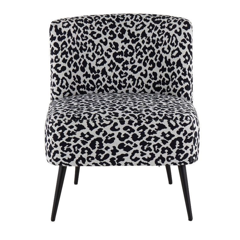Fran Contemporary Leopard Fabric Slipper Chair - LumiSource, 6 of 12
