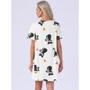INSPIRE CHIC Women's Nightgown Short Sleeve Printed Sleepwear Sleepshirts Cute Night Shirts Soft Stretchy Pajama Dress - 4 of 4