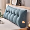 Bekrvio Wedge Headboard Pillow for Bed, Faux Linen Reading Backrest Cushion with Removable Cover & Pocket, Large Triangular Bed Rest - 4 of 4