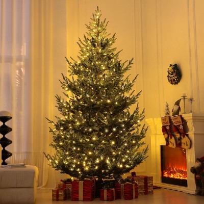 FURNIinspire Artificial Trees Christmas Tree Nordic Pine Artificial Tree With 1939 Branch Tips, Base For Holiday Party, Green, 59"*59"*106.3"
