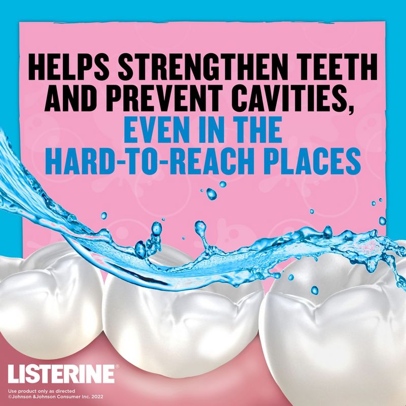 Listerine Smart Rinse Kids&#39; Fluoride Anticavity Mouthwash Bubble Gum - 16.9 fl oz, 6 of 9