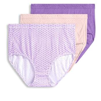 Jockey Women's Plus Size Elance Brief - 3 Pack 10  Oatmeal/boysenberry/perfect Purple : Target