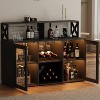 Jojoka Bar Cabinet with Led Light,Coffee Cabinet with Rack and Glass Holder for Kitchen - 2 of 4