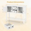 Costway Buffet Sideboard Cabinet Entryway Console Table with 2 Doors and 2 Drawers Blue/Brown/Gray/White - 3 of 4