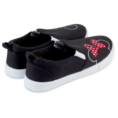 Disney Ladies Mickey and Minnie Shoes - Ladies Slip On Sneakers - Disney Mickey and Minnie Mouse Canvas Slip On Sneakers (Black, 7) — фото 5
