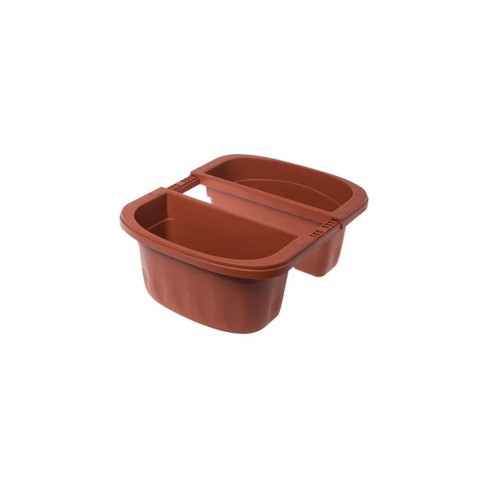 Self-watering Saddle Railing Planter, 16" - Terra Cotta : Target