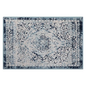 Vintage Rug Soft  Non Slip Plush Carpet Low Pile Stain Resistant Floor Cover Oriental Accent  Rug for Living Room Bedroom Nursery,Blue/2'x3' - 1 of 4