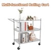 3 Tier Utility Rolling Cart with Wheels, 1500LBS Capacity Heavy Duty Tool Storage Utility Carts with Handle Bar, Commercial Grade Metal Serving Cart - 4 of 4