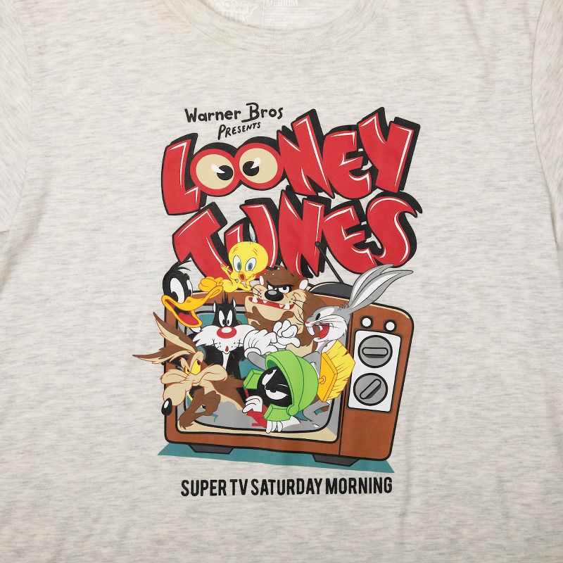 Looney Tunes Adult Juniors Sleepwear Set with Short Sleeve Tee and Sleep Pants, 3 of 5