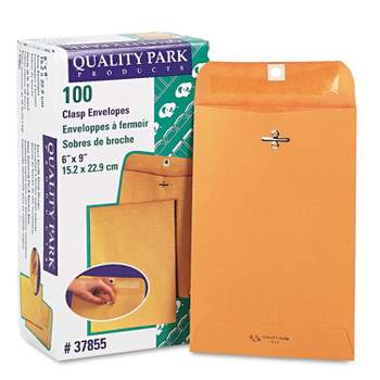 Quality Park Clasp Envelope #55 6 x 9 28lb Brown Kraft 100/Box 37855