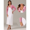 INSPIRE CHIC Women's Long Sleeve Lapel Collar Velvet Open Front Cropped Cardigan - 2 of 4