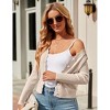 Plus Size Cardigan Cropped Rib Sweater Cardigan Wavy Placket V Neck Cardigan Front Button Down Sweater Cardigan XL-5X - 3 of 4