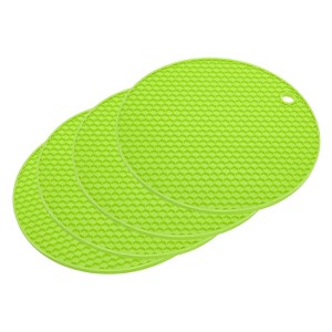 Unique Bargains Silicone Heat Resistant Non-slip Flexible Trivets 7.08" x 7.08” x 0.57" 4 Pcs - 1 of 4