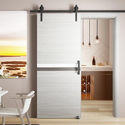 NicBex Barn Door 36" x 84" Melamine Integrated Door Slab with Sliding Track Kit, Modern Interior Panel Protected By 2mm Thick Melamine Layer