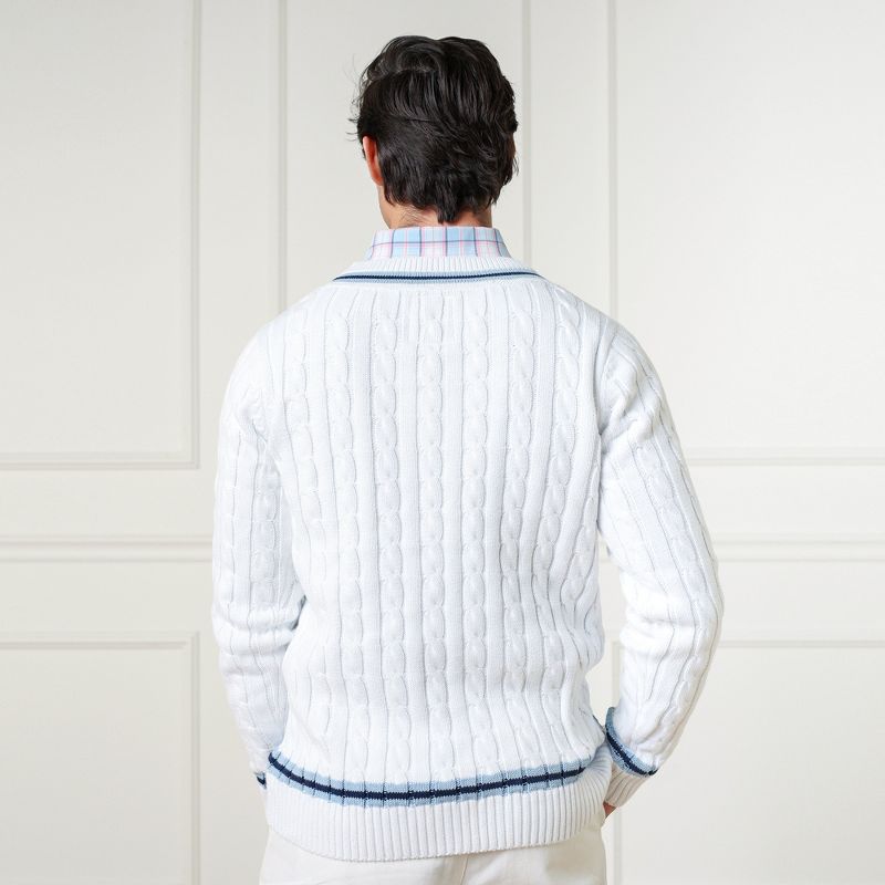 Hope & Henry Mens' Organic V-Neck Cricket Sweater, 4 of 7