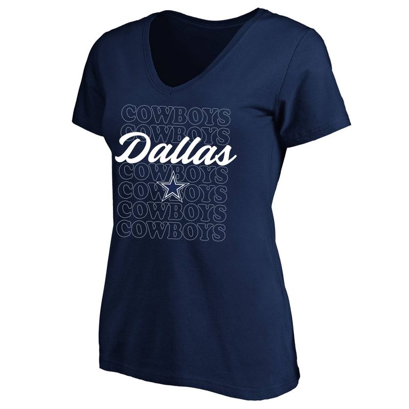 NFL Dallas Cowboys Women's Plus Size Short Sleeve V-Neck T-Shirt, 1 of 4