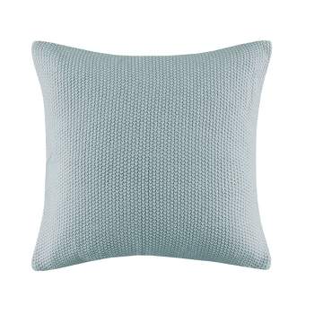 Ink+Ivy 20"x20" Oversize 20"x20" Oversize Bree Knit Square Throw Pillow Cover Light Blue