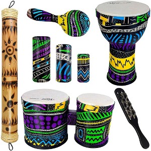 Sawtooth Rise by Sawtooth Jamaican Me Crazy Percussion Set with Djembe, Bongos & Rain Stick - 1 of 1