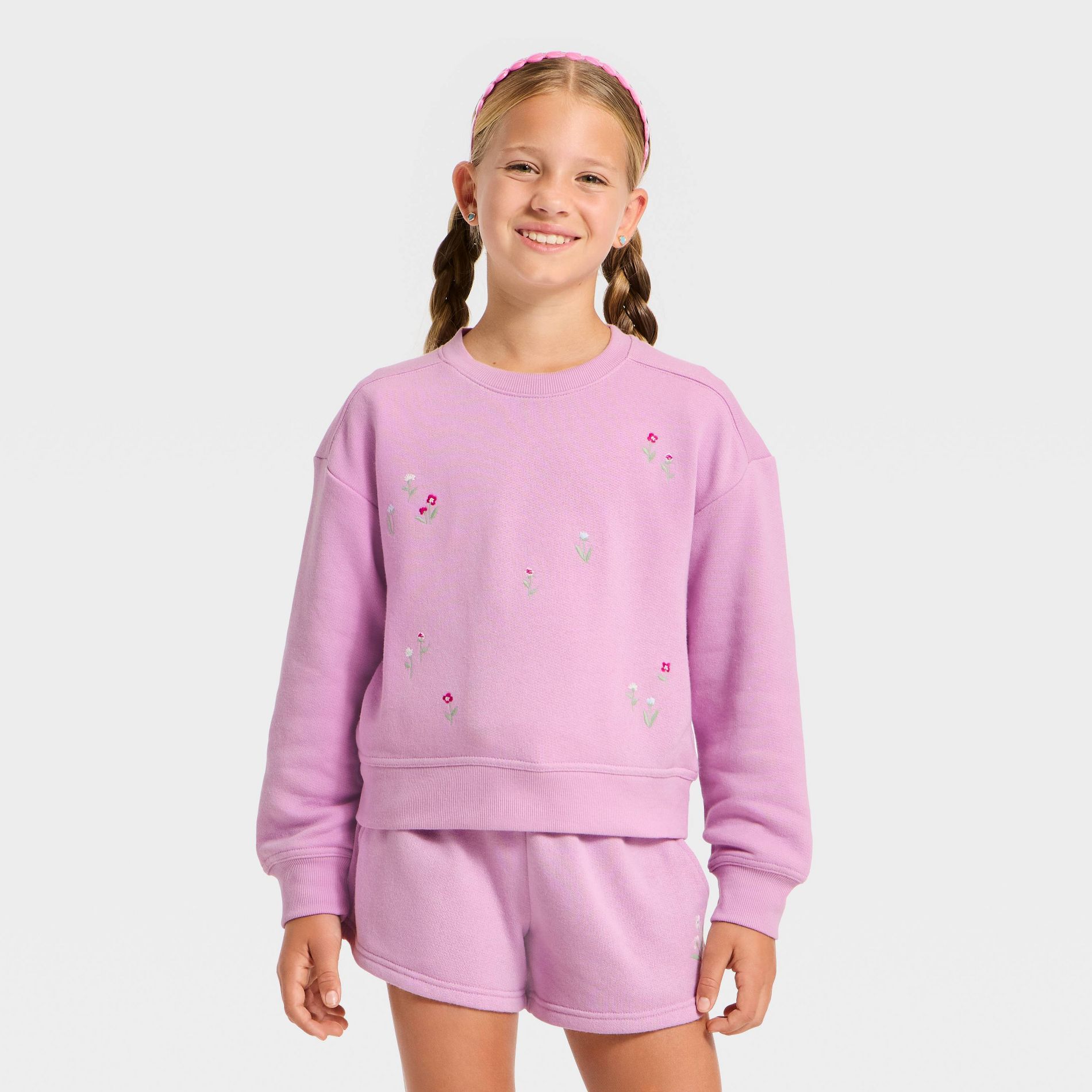 Girls' French Terry Pullover Sweatshirt - Cat & Jack™