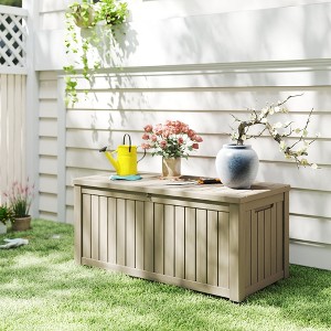 YARDGRACE large gallon resin deck box, lockable terrace indoor and outdoor storage box, waterproof storage box - 1 of 4