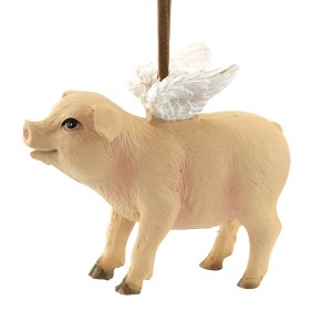 Ganz 2.5 Inch Flying Pig Christmas Wings Tree Ornaments - 1 of 3