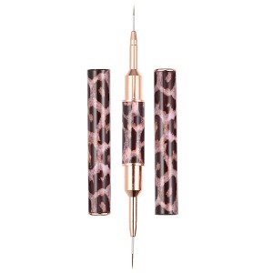 Unique Bargains Nail Art Liner Brushes Nails Gel Polish Painting Nail Art Design Brush Pen Set Nail Dotting Painting Drawing Pen Leopard Print - 1 of 4