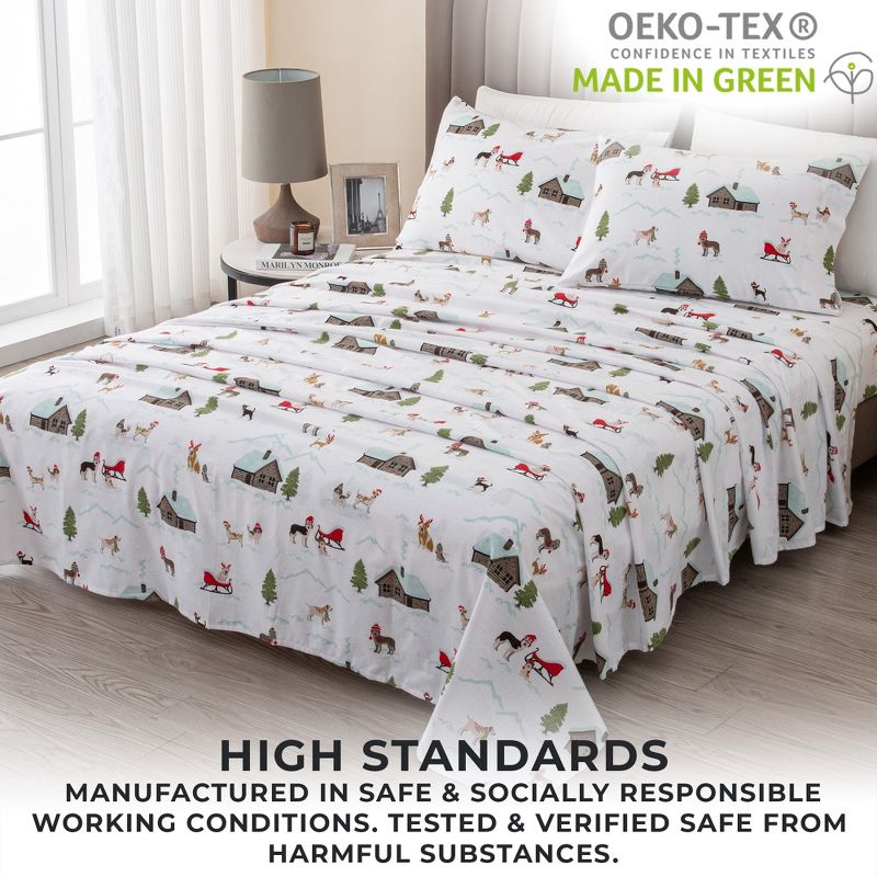 Great Bay Home Cotton Printed Flannel Sheet Set, 5 of 9