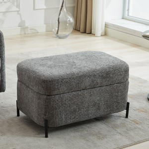 Sapphtopaz Modern Ottoman with Storage Corduroy Upholstered Foot Stool with Flip-Top Lid & Metal Legs End of Bed Bench for Living Room,Bedroom - 1 of 4
