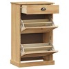 vidaXL Shoe Cabinet Shoe Rack Cabinet Storage Organizer VIGO Solid Wood Pine - Brown - 4 of 4