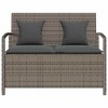 vidaXL Garden Storage Bench Grey PE rattan and powder-coated steel Large - 4 of 4