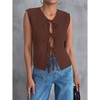 Women's Lace-Up Knit Vest Cardigan, Sleeveless V-Neck Sweater Vest with Adjustable Ties for Casual & Layered Outfits - 4 of 4