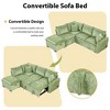 82.67" Convertible Sectional Sofa Bed with Storage Ottoman, USB & Power Ports, and Two Pillows - 2 of 4