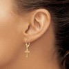 Black Bow Jewelry 14mm Heart on Cross Lever Back Earrings in 14k Yellow and Rose Gold - 3 of 4