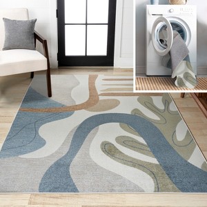 JONATHAN Y Algae Abstract Glam Botanical Machine-Washable Area Rug - 1 of 4