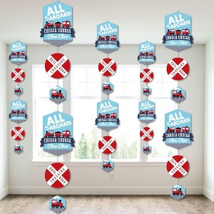 Big Dot of Happiness Railroad Party Crossing - Train Birthday Party or Baby Shower DIY Dangler Backdrop - Hanging Vertical Decorations - 30 Pieces - 1 of 4
