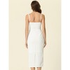 Allegra K Women's Spaghetti Straps Sleeveless Ruched Twist Front Pencil Dresses - 3 of 4