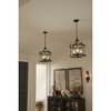 Progress Lighting Brenham 3-Light Pendant, Steel, Matte Black, Seeded Glass Shade - 2 of 4
