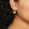 14K Gold Plated Knotted Smooth Hoop Earrings - A New Day™ Gold: Brass, Nickel-Free, Clip-In Clasp - 2 of 3