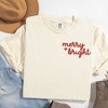 Simply Sage Market Women's Merry and Bright Cursive Embroidery Mini Short Sleeve Garment Dyed Tee - 3 of 4