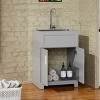 ChicFurnit Bathroom Storage Cabinets Bathroom Floor Storage Cabinet Functional Bathroom Cabinet with Drawer for Bathroom, Gray, 23.7"*18.3"*34" - 3 of 4