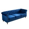 NicBex 84.65 Inch Modular Sectional Sofa Couch with Tufted Backrest Mid-Century 3-Seater Sofa with Gold Ribbon Decoration for Living Room - 2 of 4
