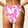 Women's Vibrant Pink Abstract Print Bikini Bottoms -Cupshe - 3 of 4