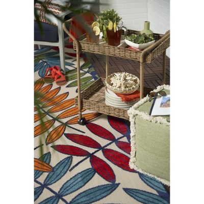 Energetic Floral Multicolor Synthetic 6' x 9' Reversible Area Rug