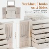 6-Tier Large Jewelry Organizer Box with Mirror, Spacious Storage for Necklaces, Rings & Watches, Beige - 2 of 4