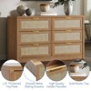 53" Boho Rattan Dresser for Bedroom & Living Room ¨C 6-Drawer Farmhouse Chest with Wood & Metal Accents, Spacious Storage for Clothes, TV Stand - 4 of 4