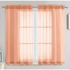 Home Mart Goods Peach Sheer Window Rod Pocket Curtain Set (2 Panels) - 3 of 4